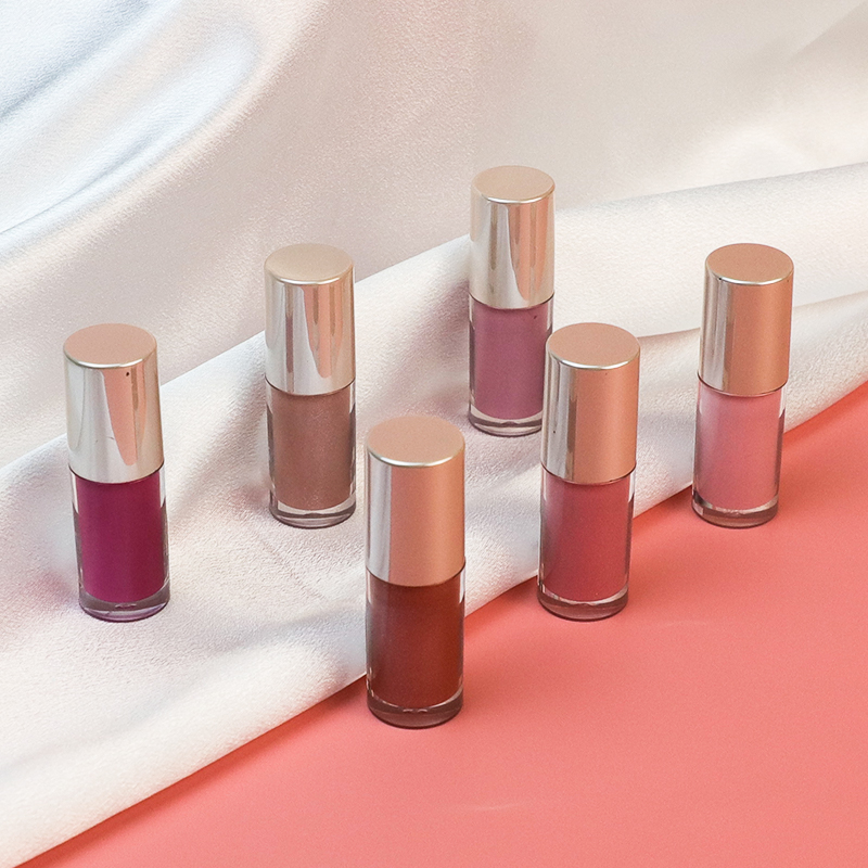 Waterproof 6 Koulè Mini Size Shimmer likid Lip Gloss idratan