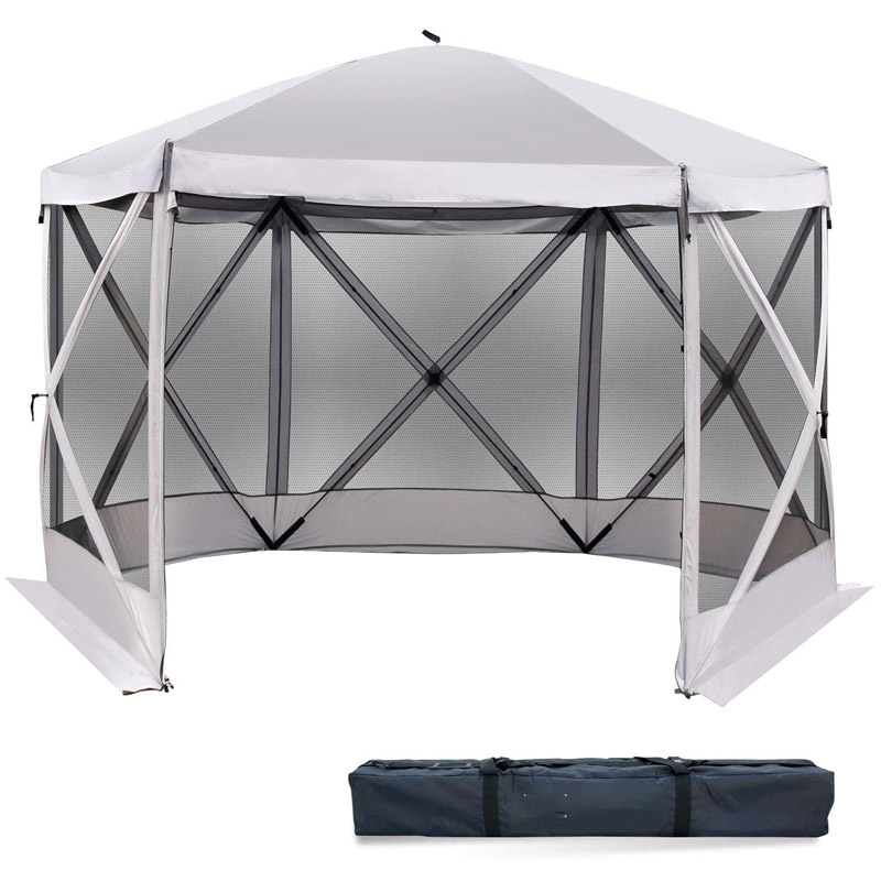 លេចឡើងងាយស្រួលដំឡើង 6 sided Hub Screen House / Canopy