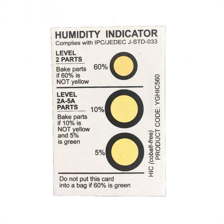 Carte d'indicateur d'humidité à 3 points sans cobalt et sans halogène