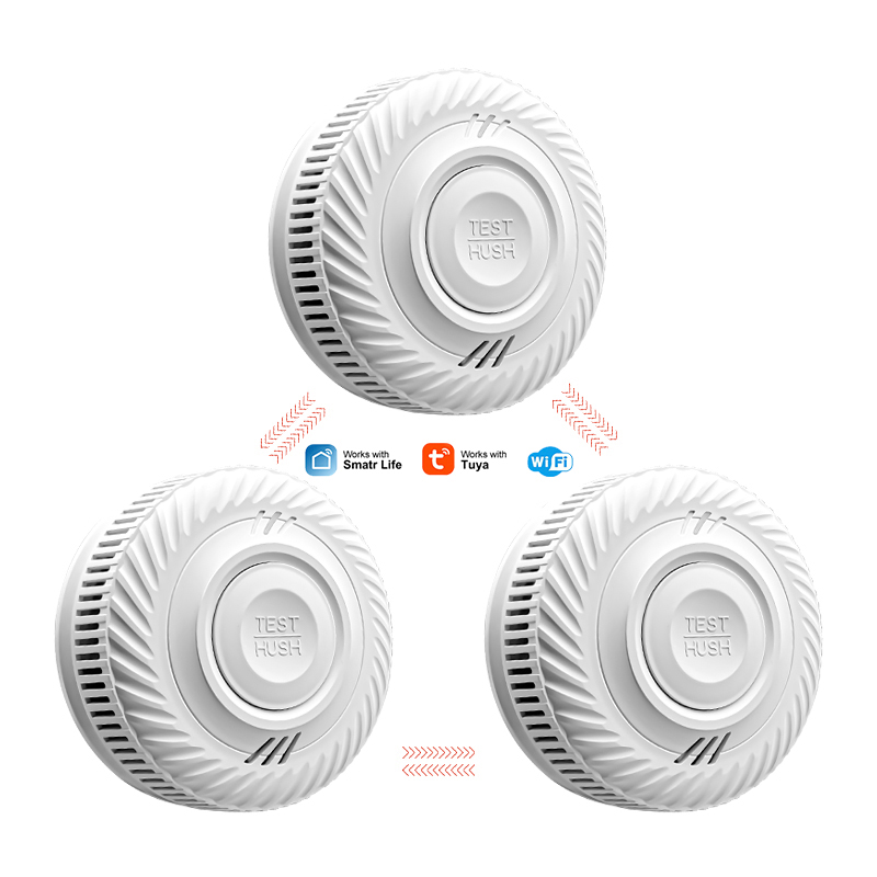 433MHZ 868MHZ Photoelectric Tuya Fire Smart Smoke Leak Detector Sensor EN14604 Wireless Interlink Wifi Smoke Alarm