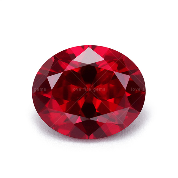 Wuzhou factory price all sizes 5#ruby oval cut 3a grade loose synthetic corundum
