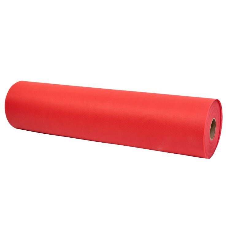 Factory red color 80gsm Polypropylene spunbond non-woven fabric rolls material curtain non woven bags material furniture cover usage bags making table cloth