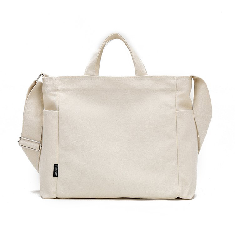Custom Logo Blank Canvas Sling Shopping Bags For Woman Simple Design Shoulder Tote Bag