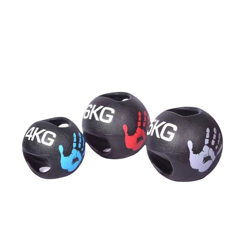 exercise hand power double color  medicine ball with handle