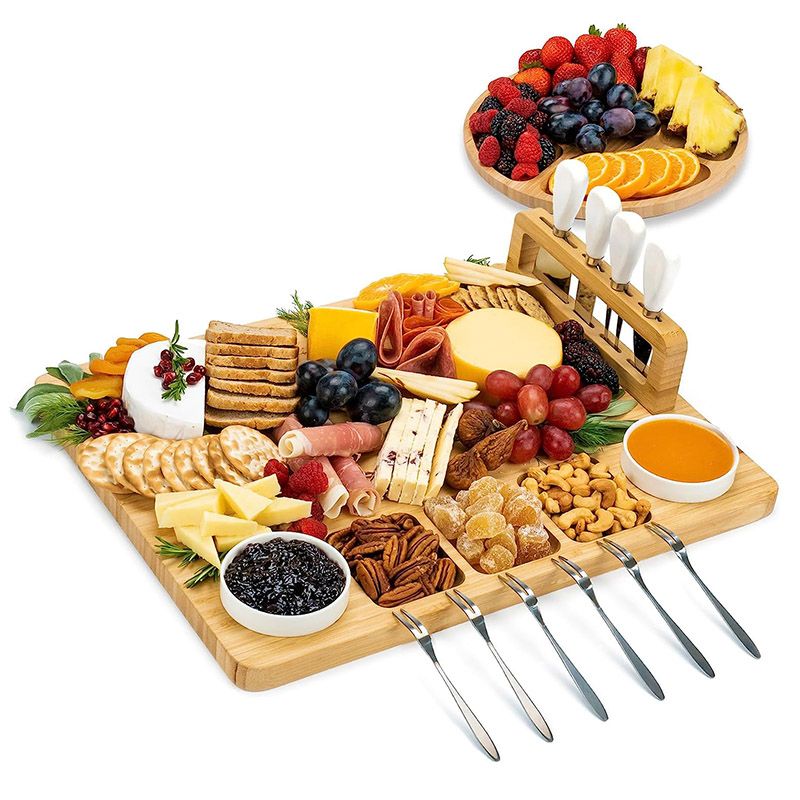 Large Charcuterie Board Set 100% Nature Bamboo