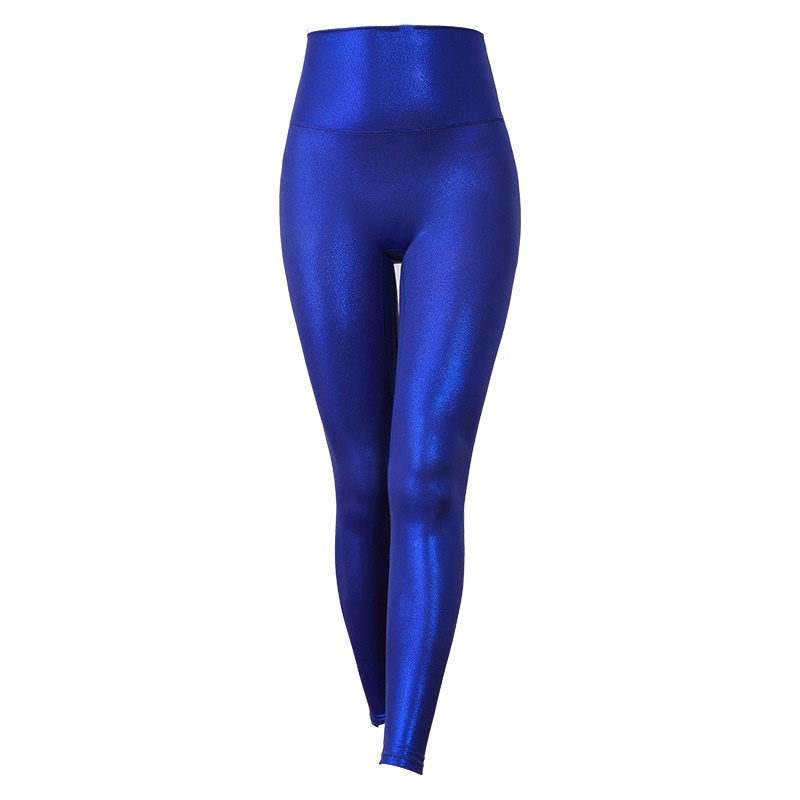 Shiny Klein Blue High Waist Athletic Running Legging