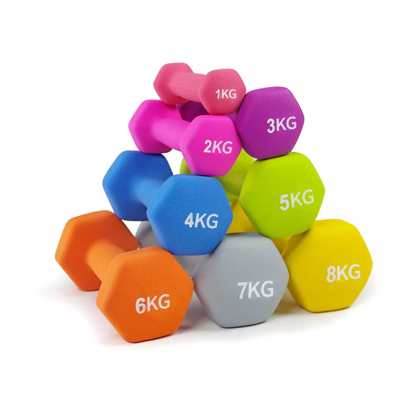 Colorful Hexagonal Cast Iron Hex Vinyl Dipping Dumbbell Coated Hand Weight Sets of 2 – Multiple Weight Options with 15 Colors, Anti-roll, Anti-Slip, Hexagon Shape
