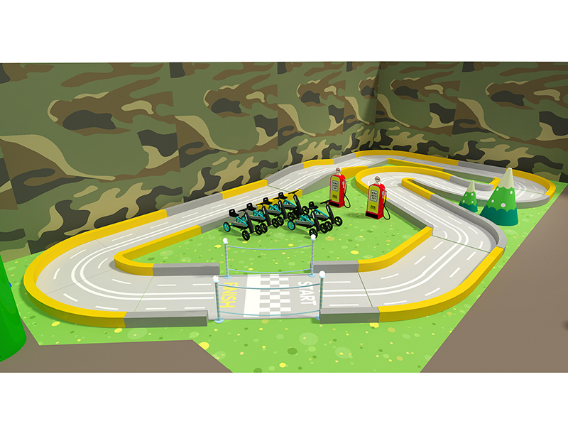 Kids racing track for indoor playground.