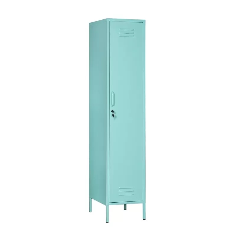 HG-030-2 one door locker metal wardrobe with legs with lock for home and office