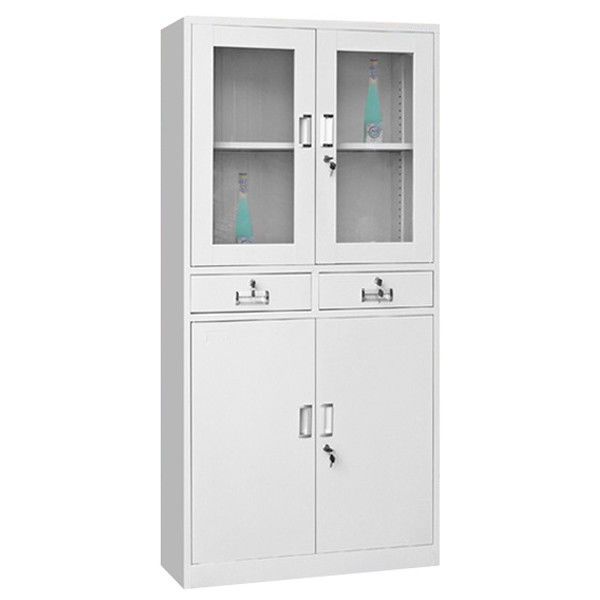 HG-011 Swing Door 2-Tier 2-Drawer Steel Filing Cabinet Knock Down Thermal Transferred