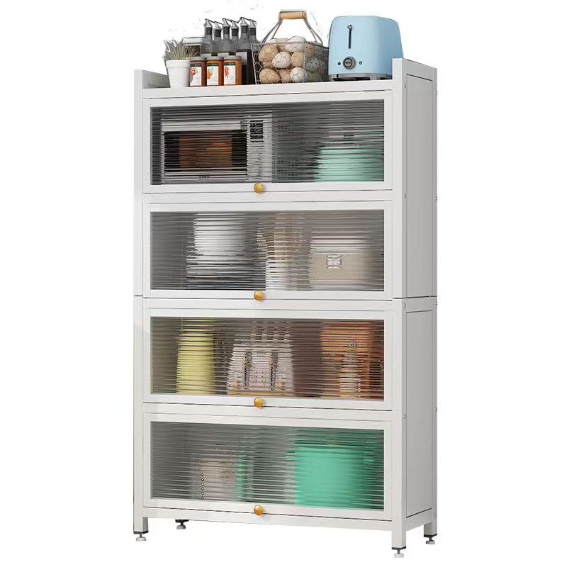 2023 new product transparent kitchen small appliances storage cabinet thickened dustproof organizer bowls rack