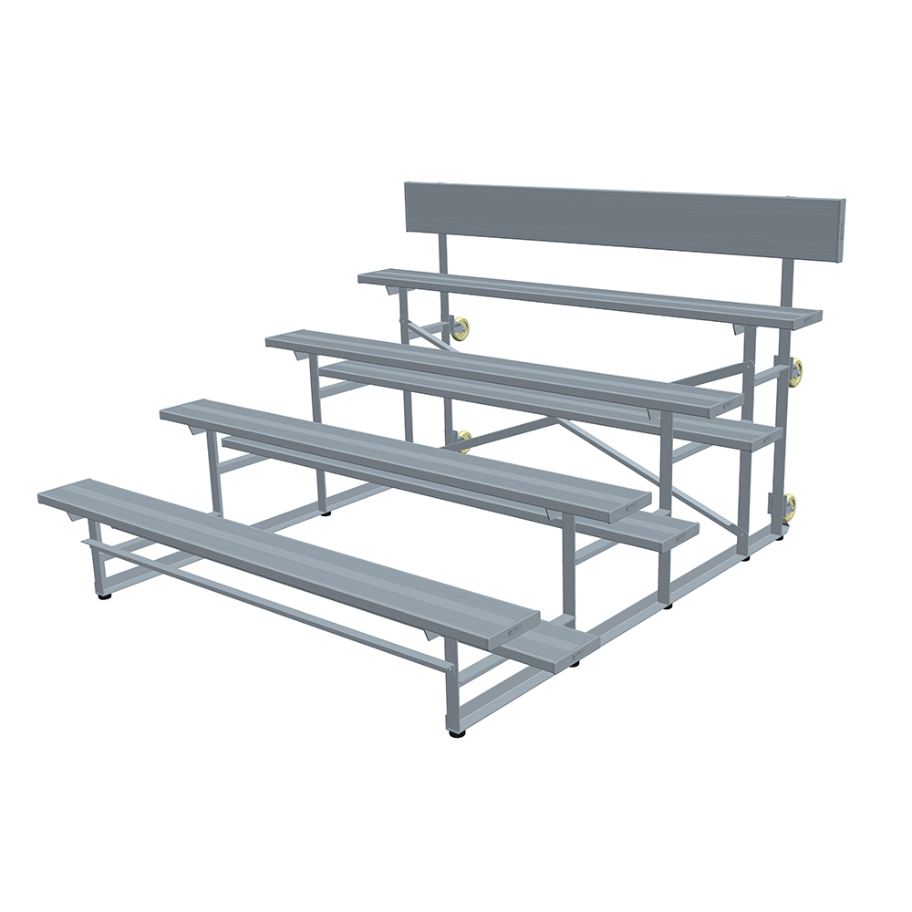 4-Rows Simple Type ALuminum Portable Bleachers With Backrest For Outdoor/Indoor
