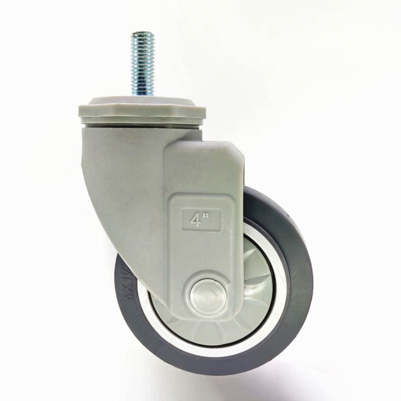 4 Inch 100mm Ipalọlọ Roba Casters Kẹkẹ TPR Casters Kẹkẹ Fun Awọn kẹkẹ Ounjẹ