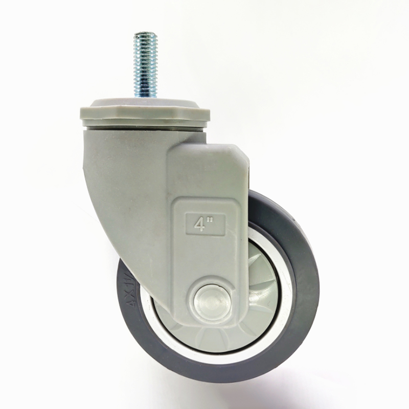 4 Inch 100mm Silent Rubber Casters Wheel TPR Casters Wheel ສໍາລັບລົດເຂັນອາຫານ