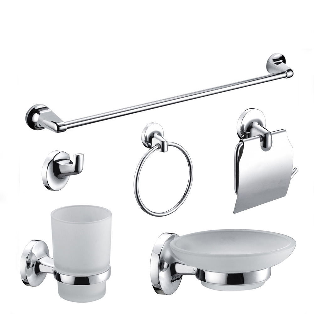 Bathroom accessiones Europae Design Plate Zinc Alloy chrome 6 pcs Bathroom accessiones pone 1900