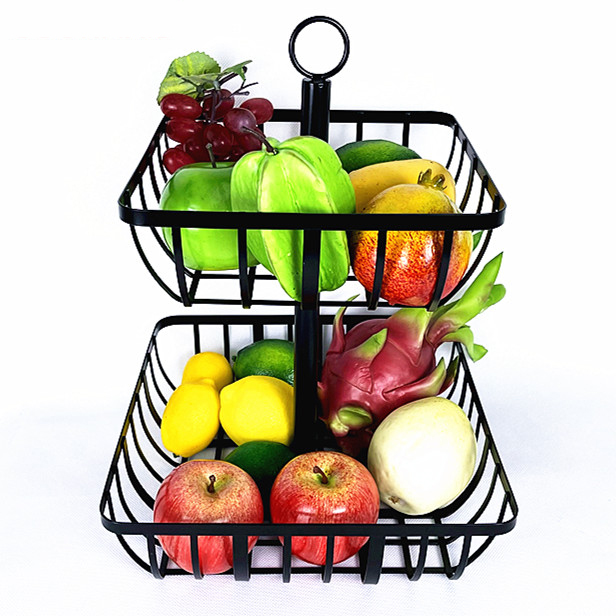 2 Tier Rectangular Fruit Basket