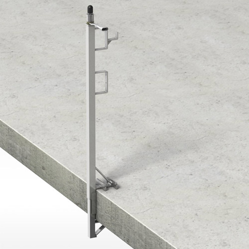 Handrail clamp for edge of a slab protection