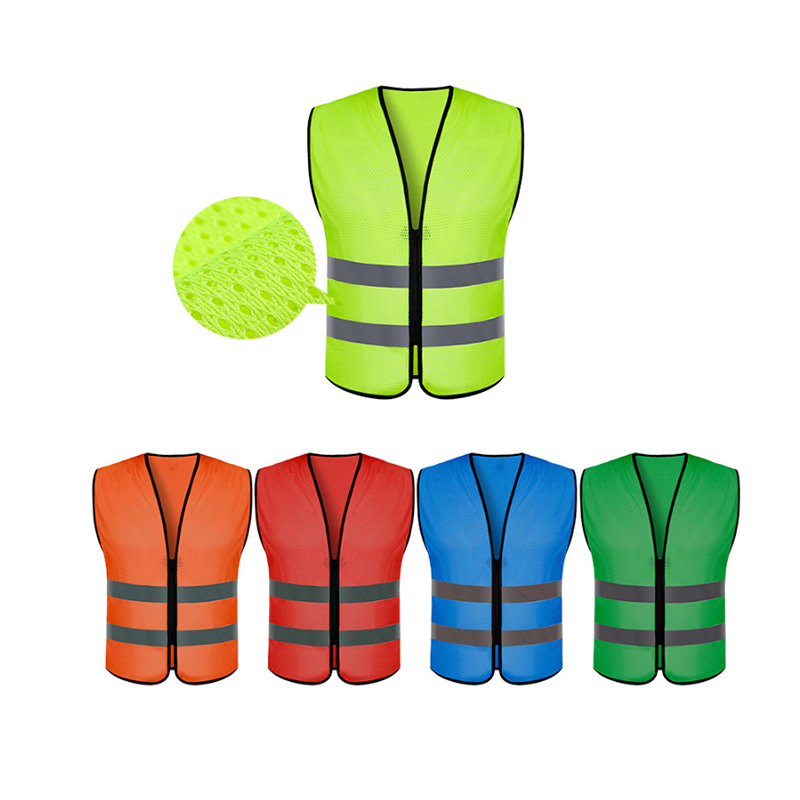 visibility security safety vest reflective strips work wear