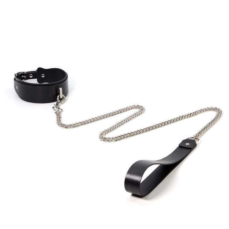 Real Leather BDSM Bondage Collar and Leash Set