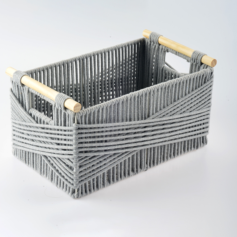 Poppy Storage Woven Basket in Cotton Rope Eco-friendly
