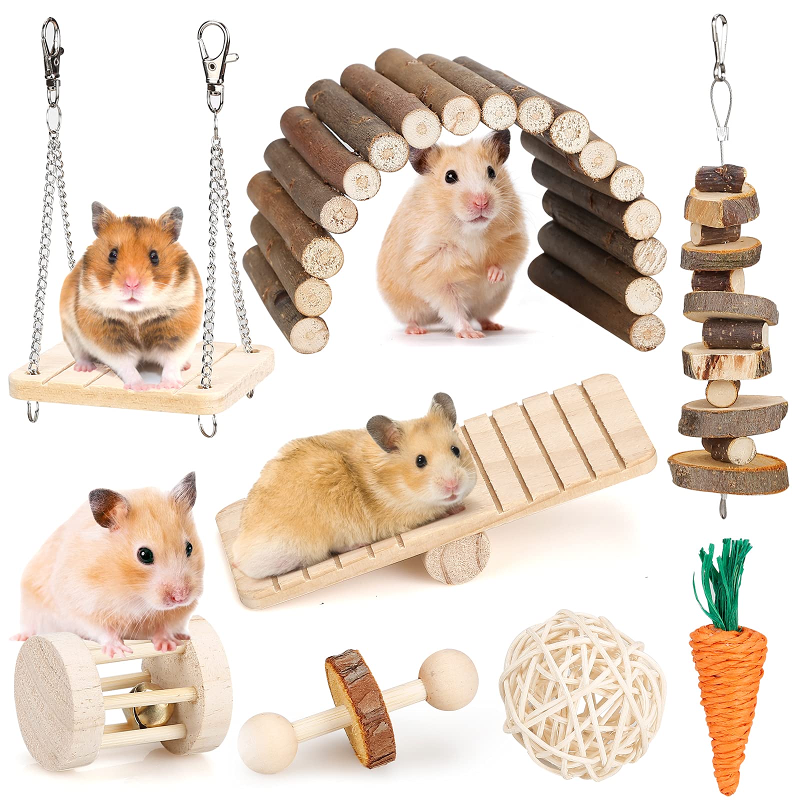 Shangrun Wooden Hamster Toys Set