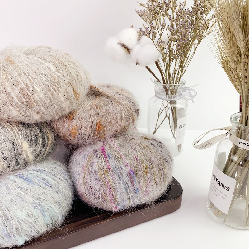 2.8NM space dyed mohair brush yarn wool knitting yarn