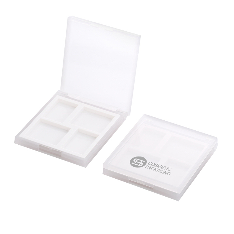 4 Color White Plastic Empty Transparent Eyeshadow Case#9946