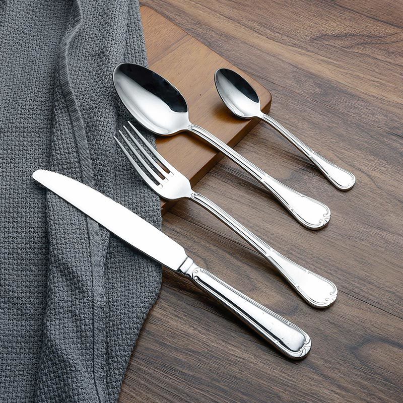 Ribbon Embossed Design Collection- 2022 Popular Stainless Steel 304 Cutlery for Restaurant