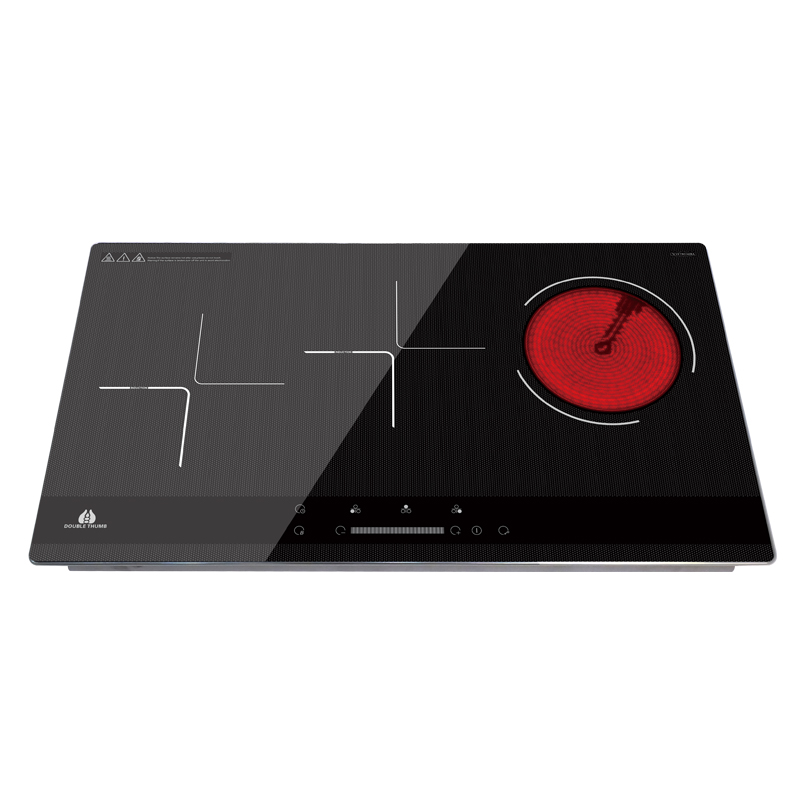 3 Burners Black Mirco Crystal Induction and Infrared Cooker