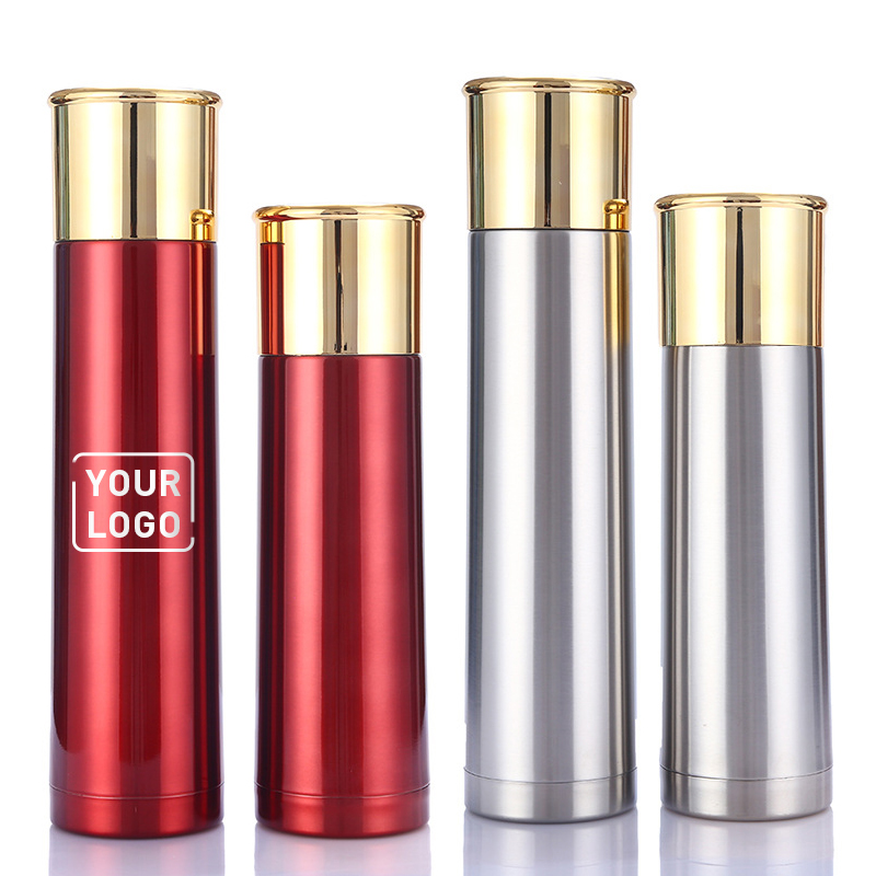 Custom logo bullet tumblers Insulated Thermoses Stainless Steel vacuum bullet tumbler with Leak Proof Lid