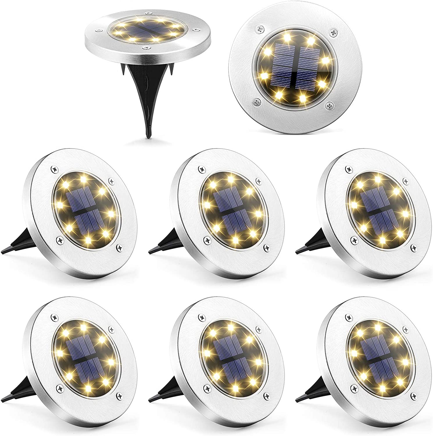 8 LED buite waterdigte tuin songrond ligte