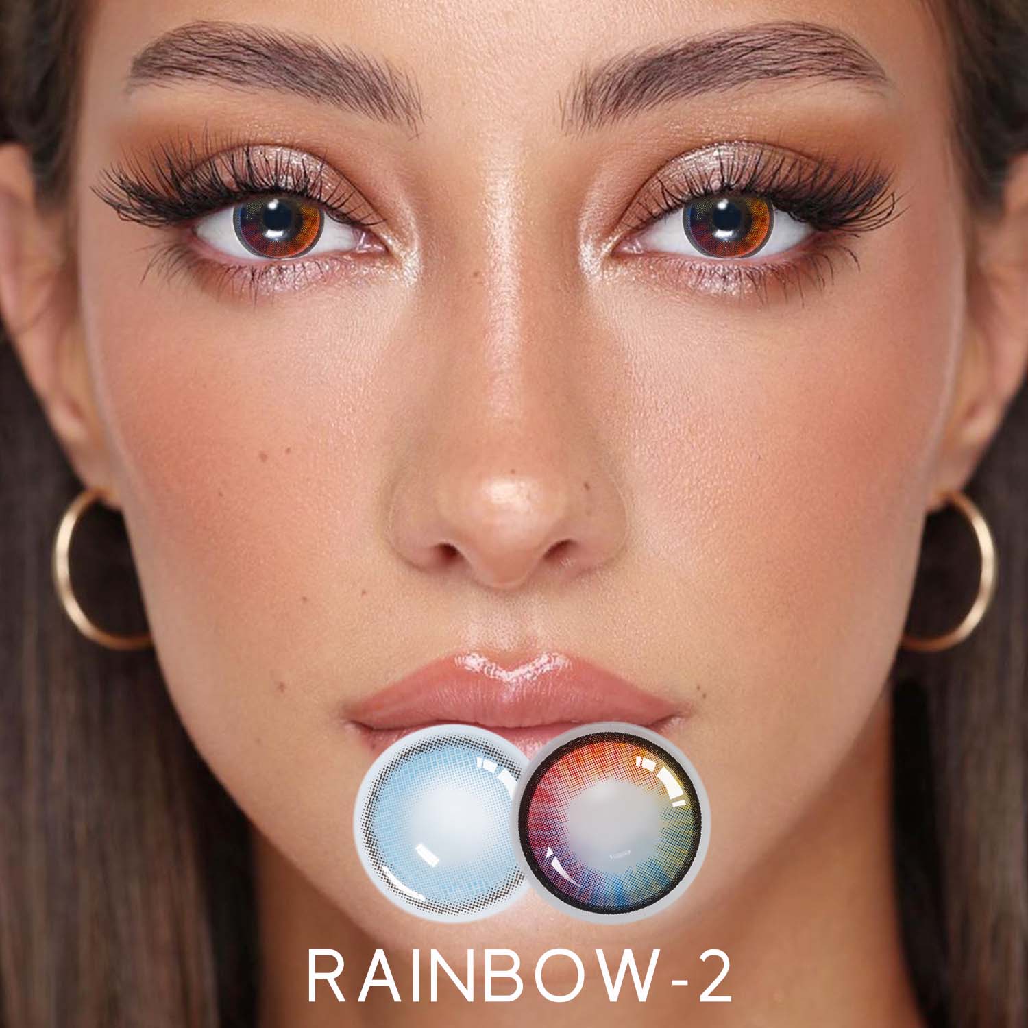 RAINBOW 2024 big eyes 14.5mm colorful and rainbow eye power horror color brownsclera contact lens