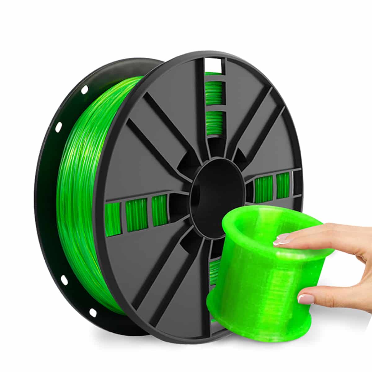 TPU flexible filament 1.75mm 1kg Green color for 3D printing
