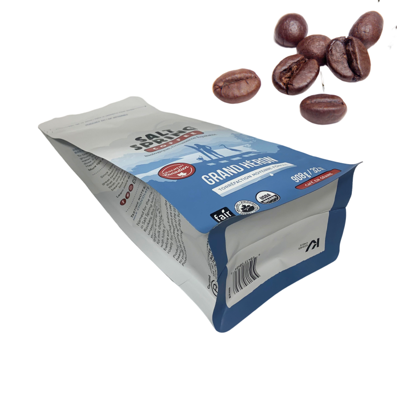 Printed Food Grade Coffee Beans Packaging Bag with Valve and Zip