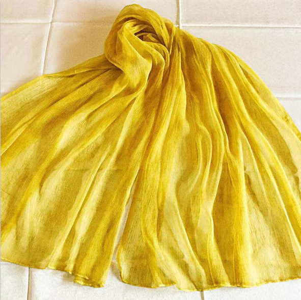 Mulberry silk chiffon georgette crepe hang dyed big size long custom silk scarves for women
