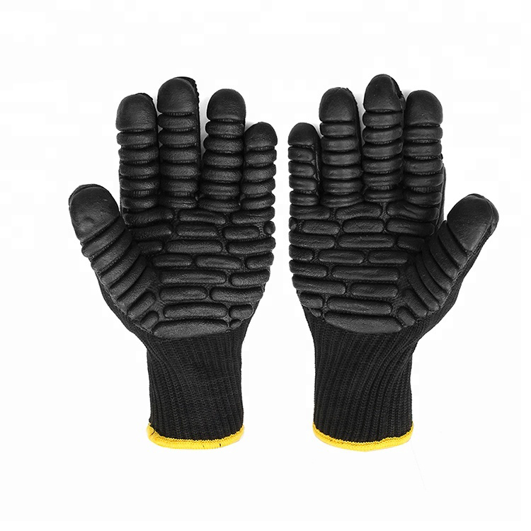 Safety Work Rubber Foam Latex Coated Anti Vibration Gloves synthetic rubber tpr arbeits handschuhe