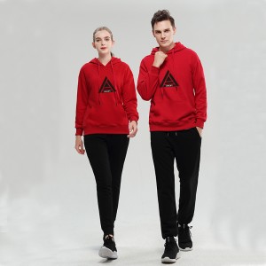 2020 New season Casual Hoodies CVC french terry pullover red color Custom for sweetheart