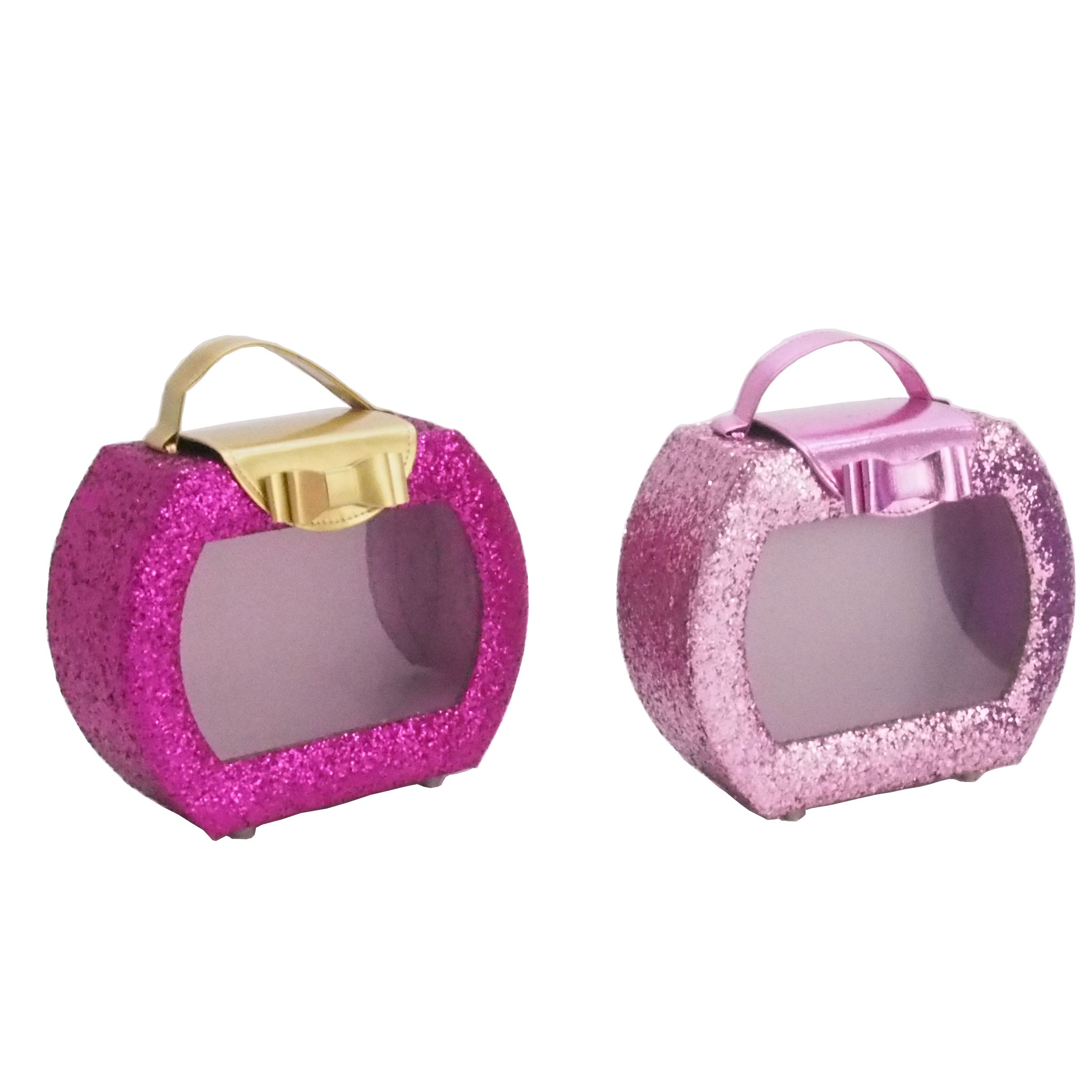 EXW High Quality Glitter Paper Gift Box With Clear Window