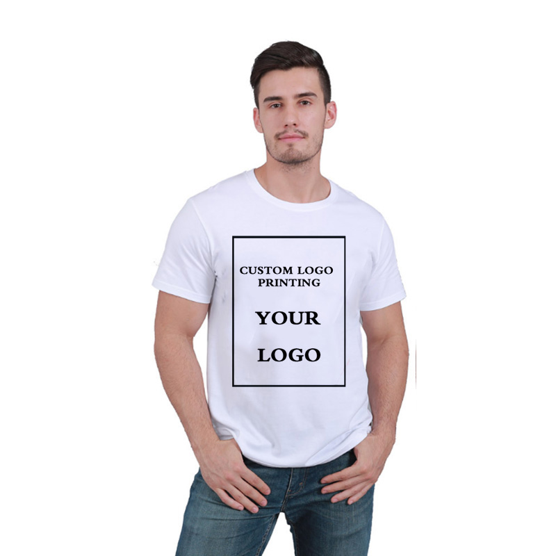 Meistverkauftes kundenspezifisches Logo, das leeres weißes T-Shirt aus 100% Baumwolle bedruckt