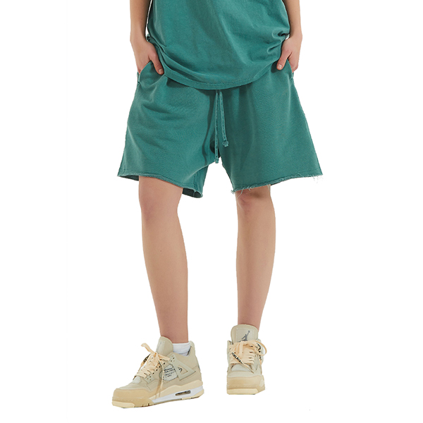 short men and women Summer shorts suits loose edge wide leg blank plain oversized sports pants