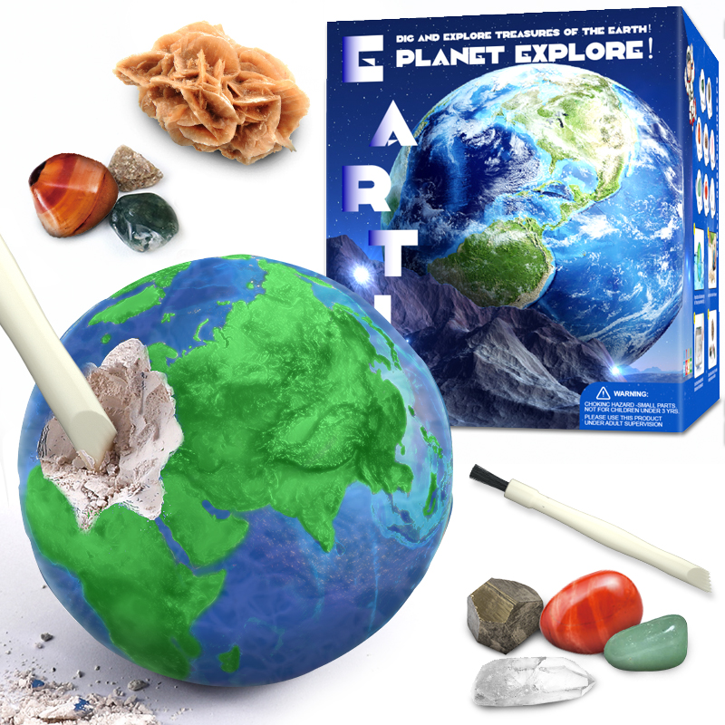 Planet dig toy gemstone excavation kit for kid’s education