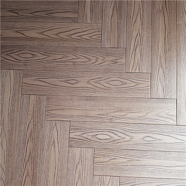 Embossed Handscrap Herringbone Oak Texture Bamboo Flooring