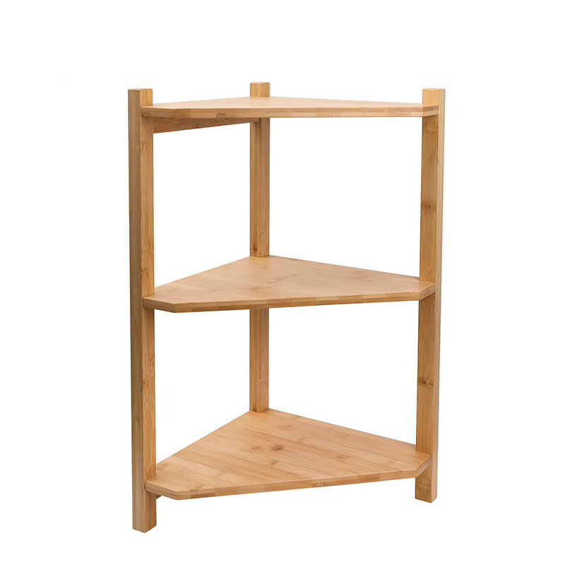 Bamboo Corner Shelf 3 Tier Freestanding Corner Rack