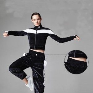 women’s velvet tracksuits sports jacket bottom