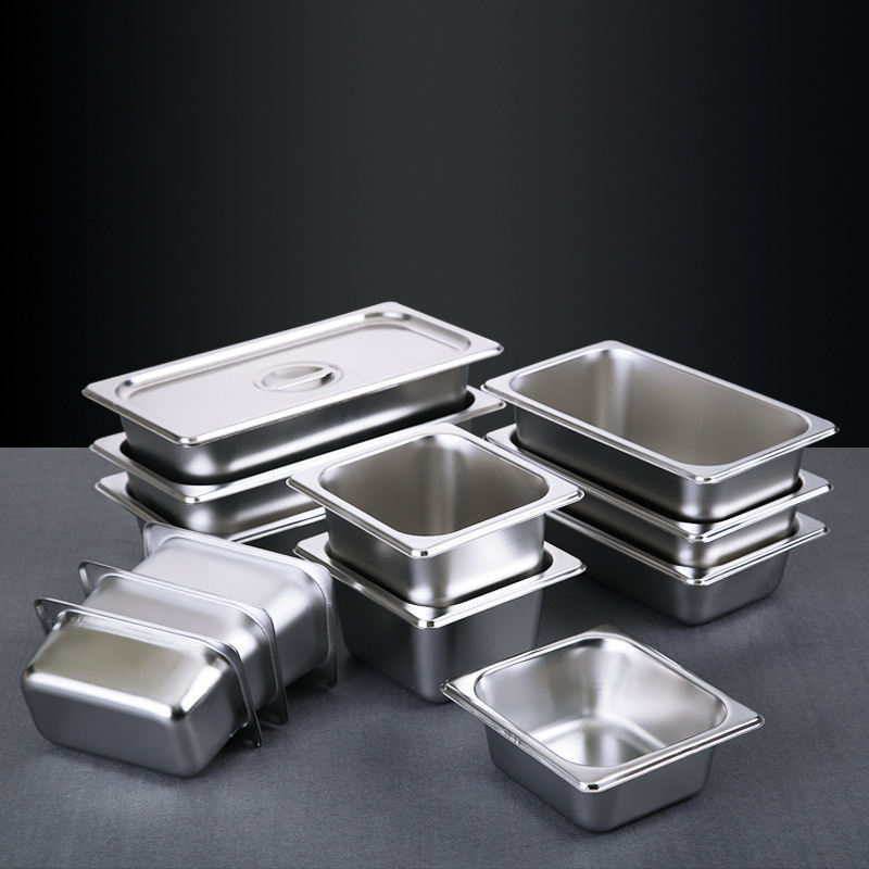 Easy washing deep flat-bottomed standard weight hotel food pans HC-02809