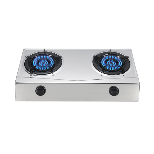 Cheap price with big power gas stove kitchen appliance home use cooker stainless steel two burner LPG gas stove