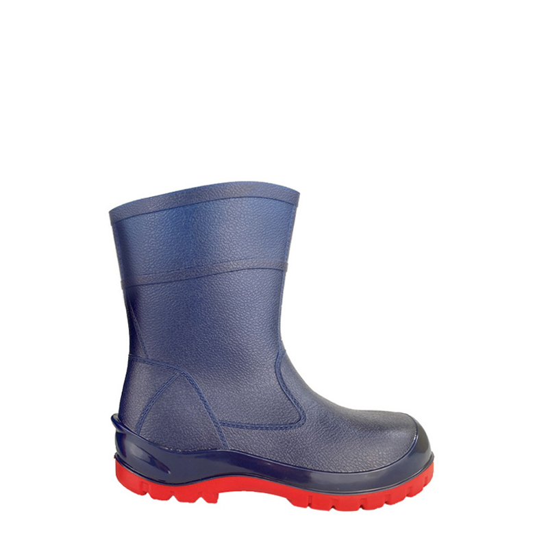 Low-cut Light-weight PVC Safety Rain Boots with Steel Toe and Midsole