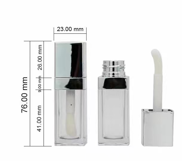 Wholesale luxury custom logo 5ml empty lipgloss tubes with fat wand and big doe foot