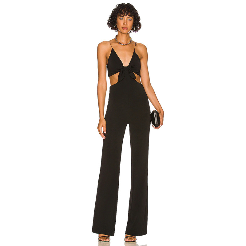 Hot selling sleeveless waisted jumpsuit