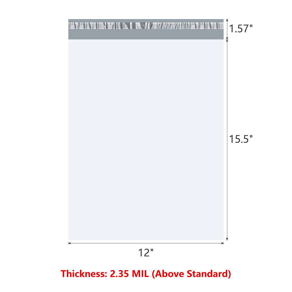12×15.5 2.35mil Tear-resistant White Postal Mailing Bags Self Seal Mailers
